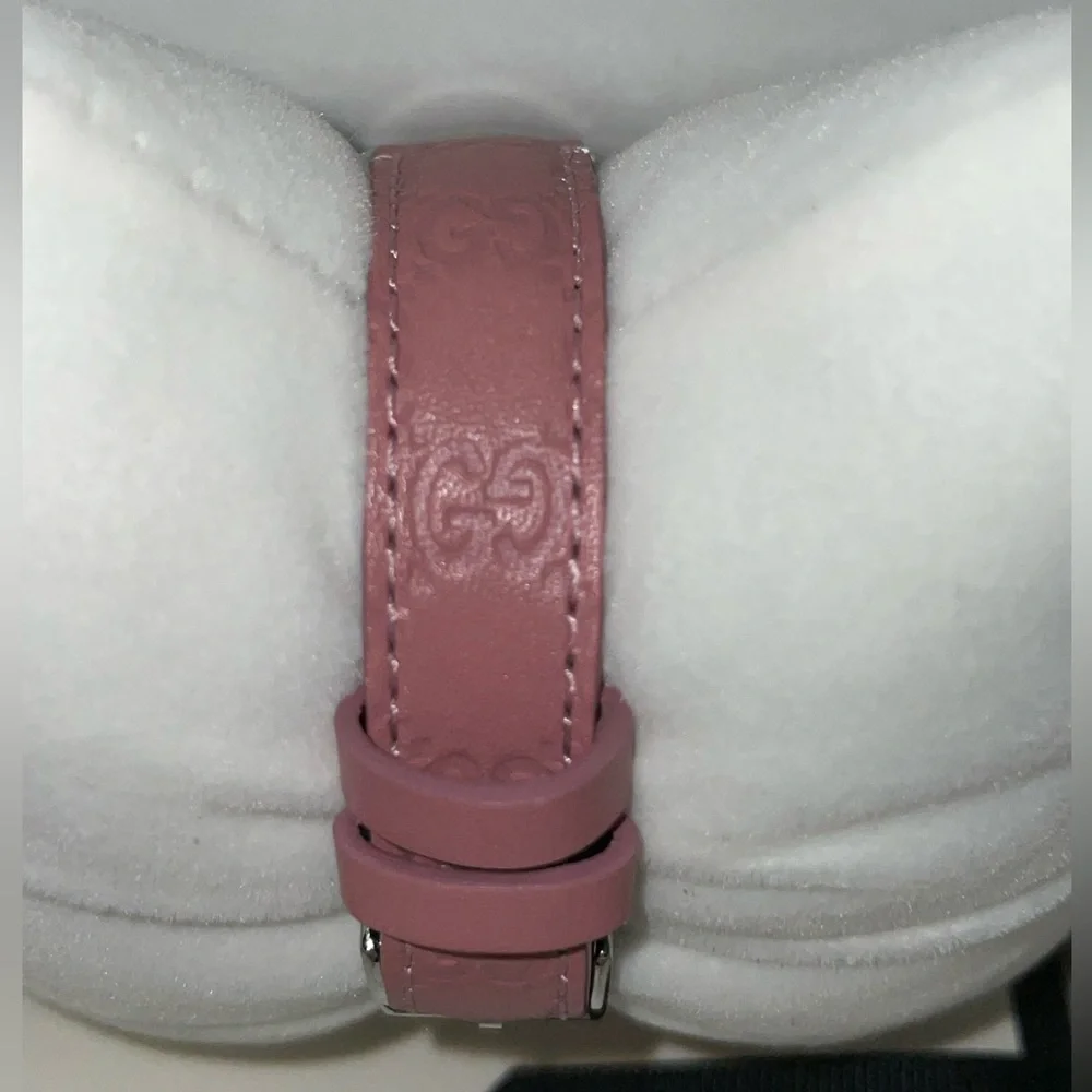 GUCCI G TIMELESS EMBOSSED SIGNATURE PINK MONOGRAM GG WATCH